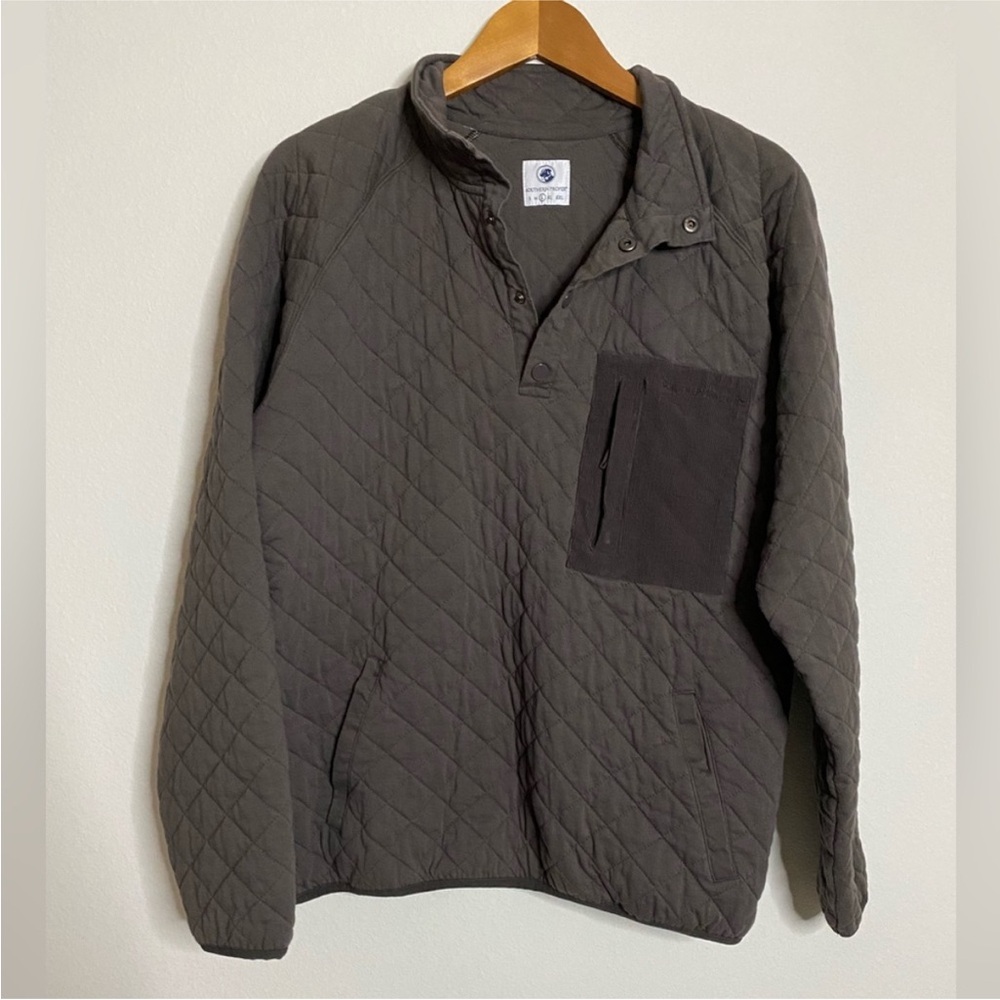 Southern Proper Quilted Pullover Jacket - Dark Gray